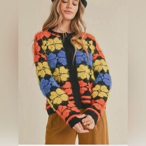 Colorful Floral Pattern Women Sweater 
Very soft